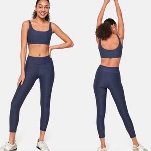 Outdoor Voices Blue/Black 7/8 Leggings, size Small